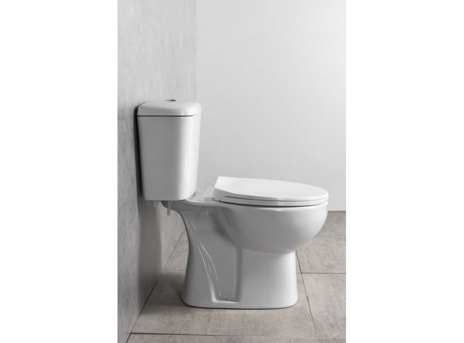 Aqualine MANUEL WC kombi, dvojtlačítko 3/6l, spodní odpad, bílá PS8814