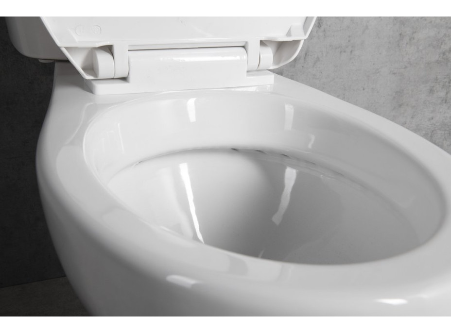Aqualine MANUEL WC kombi, dvojtlačítko 3/6l, spodní odpad, bílá PS8814