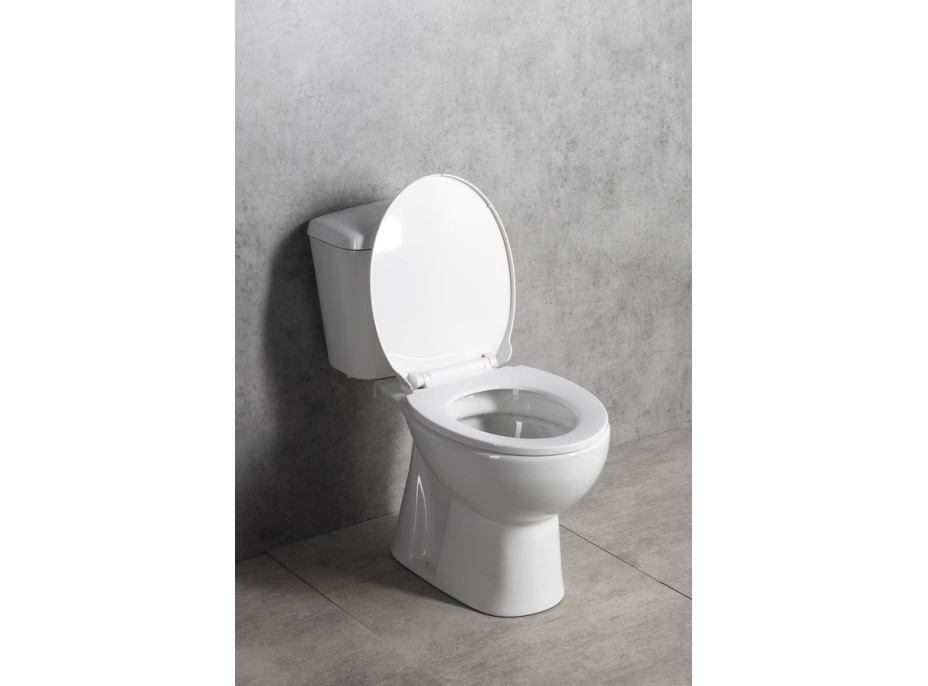 Aqualine MANUEL WC kombi, dvojtlačítko 3/6l, spodní odpad, bílá PS8814