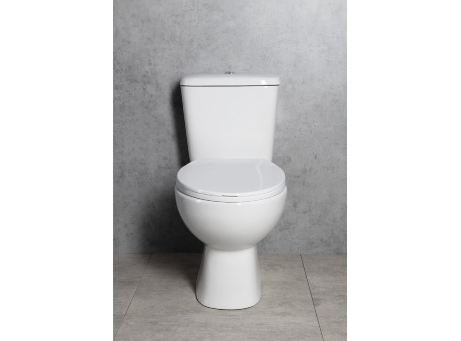 Aqualine MANUEL WC kombi, dvojtlačítko 3/6l, spodní odpad, bílá PS8814