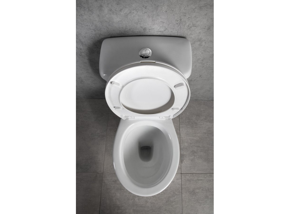 Aqualine MANUEL WC kombi, dvojtlačítko 3/6l, spodní odpad, bílá PS8814