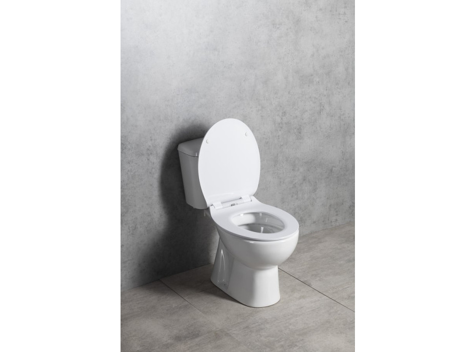 Aqualine MANUEL WC kombi, dvojtlačítko 3/6l, spodní odpad, bílá PS8814