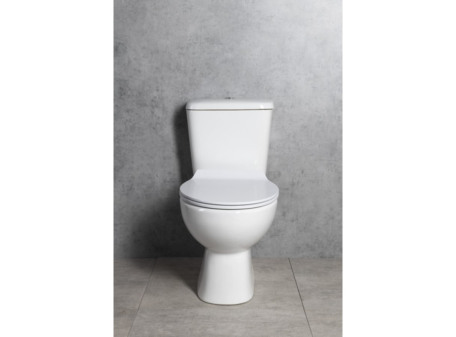 Aqualine MANUEL WC kombi, dvojtlačítko 3/6l, spodní odpad, bílá PS8814