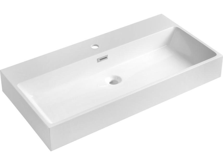 Sapho AQUATIC umyvadlo, litý mramor, 90x46cm, bílá AT090