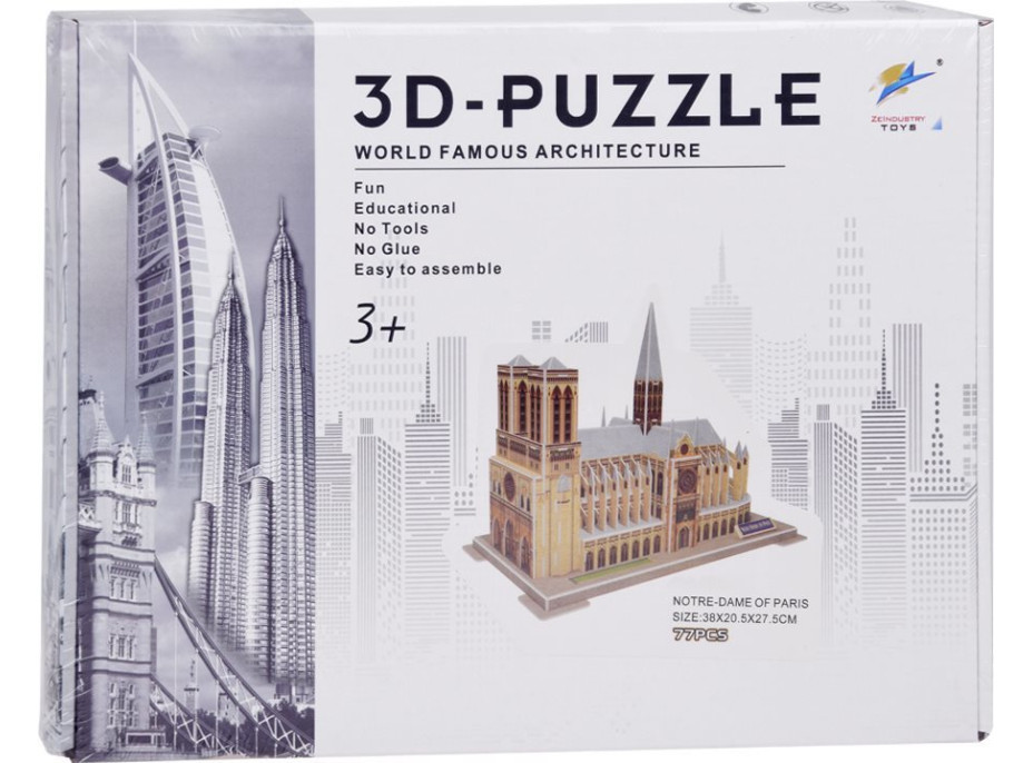 JOKOMISIADA 3D puzzle Katedrála Notre Dame, Paříž 77 dílků