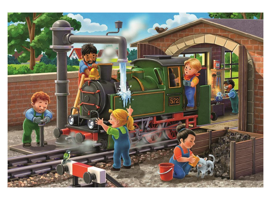 RAVENSBURGER Puzzle Staň se opravářem letadel a vlaků! 2x24 dílků