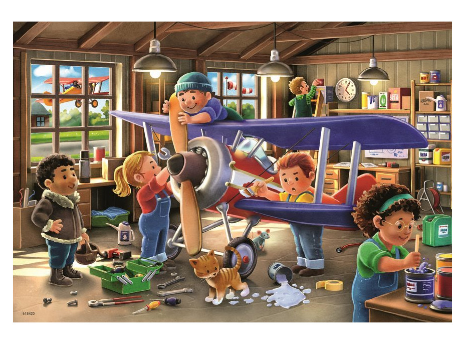 RAVENSBURGER Puzzle Staň se opravářem letadel a vlaků! 2x24 dílků