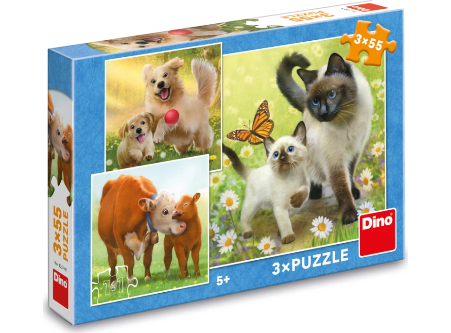 DINO Puzzle Rodinka 3x55 dílků