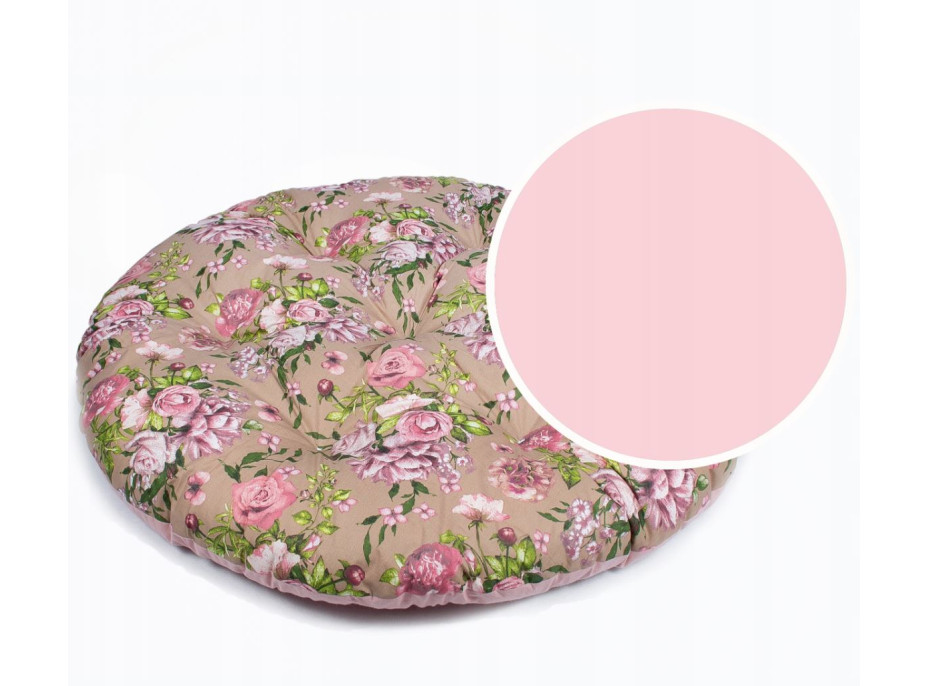 Sedací MAXI polštář 100x15 cm do závěsného křesla - růže/hnědé