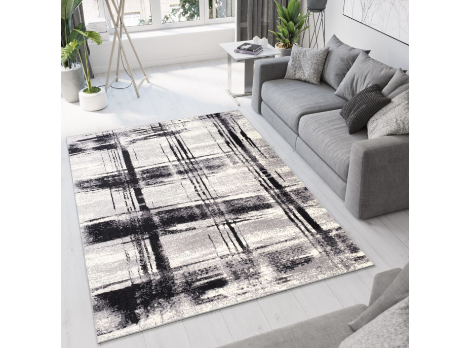 Kusový koberec TAPIS Abstract - černý/bílý