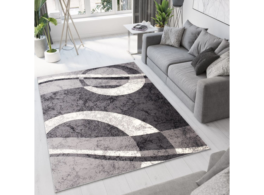 Kusový koberec TAPIS Circle - tmavě šedý