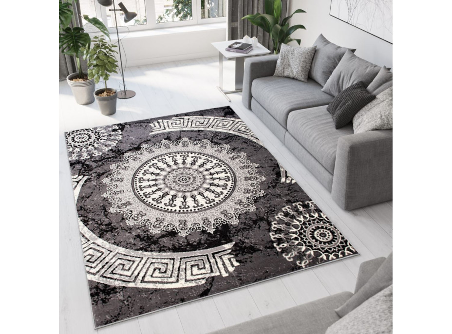Kusový koberec TAPIS Rosette - tmavě šedý