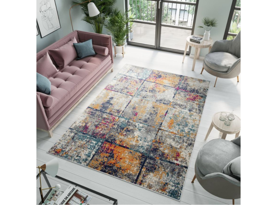 Moderní kusový koberec DENVER Tiras - šedý