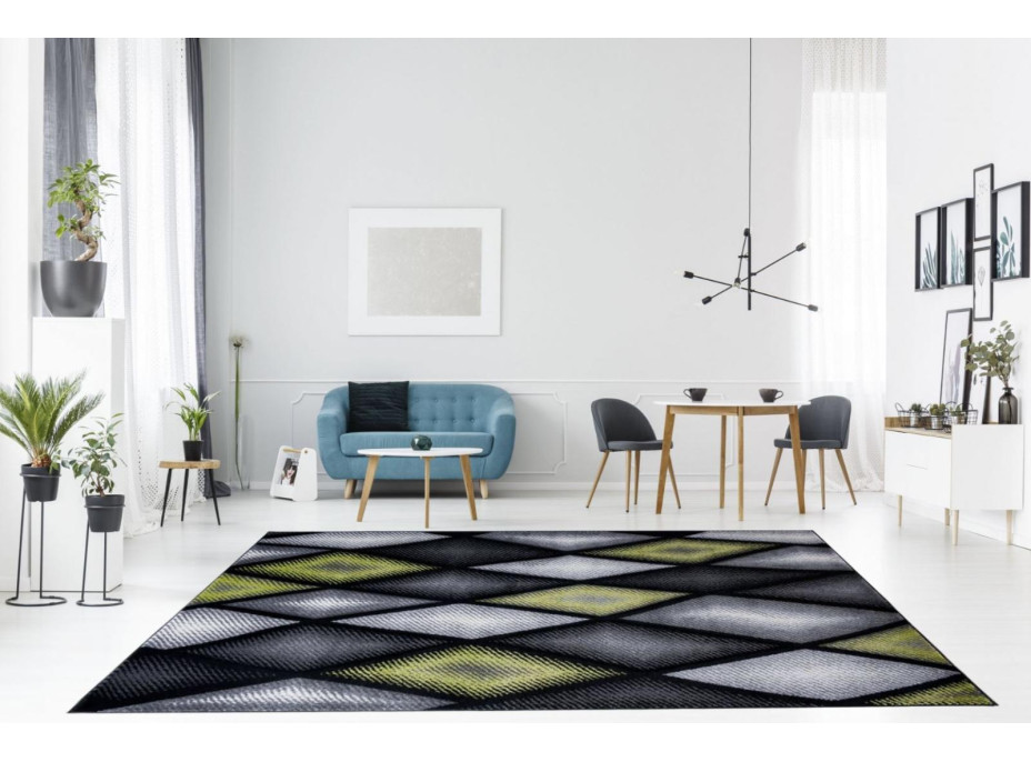 Moderní kusový koberec MATRA šedo-zelený J373C