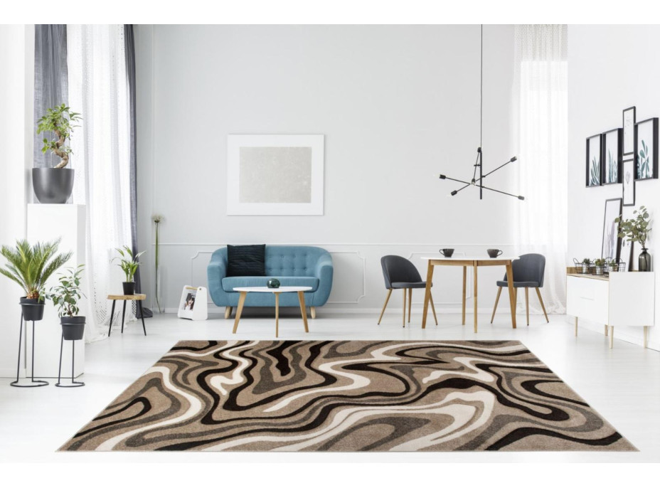 Moderní kusový koberec MATRA béžový C301B
