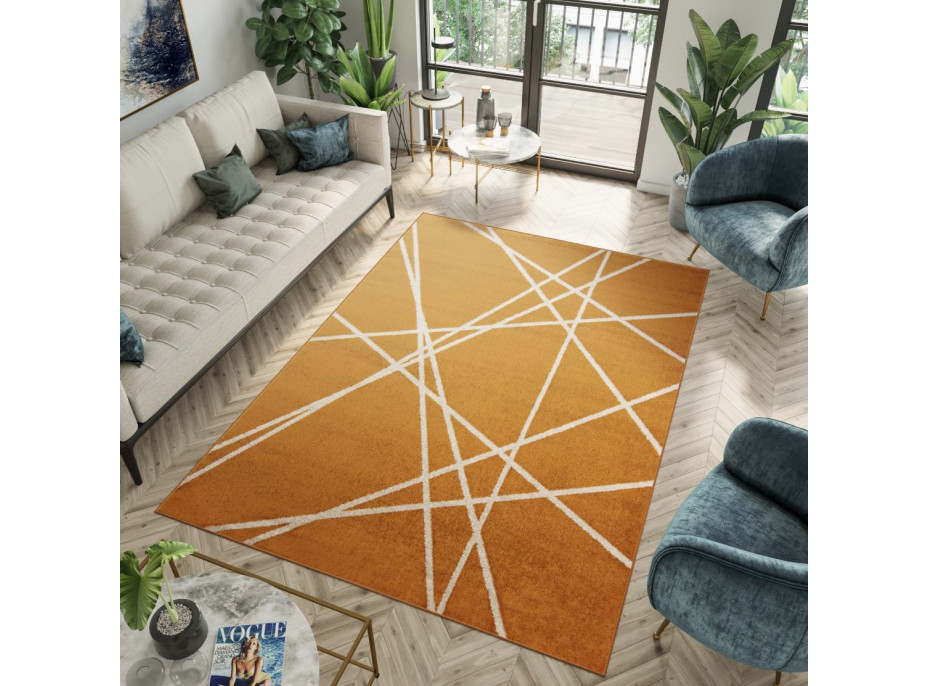 Moderní kusový koberec SPRING Raven - oranžová