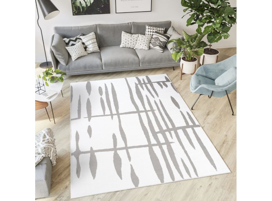 Kusový koberec TAPIS Flick - bílý