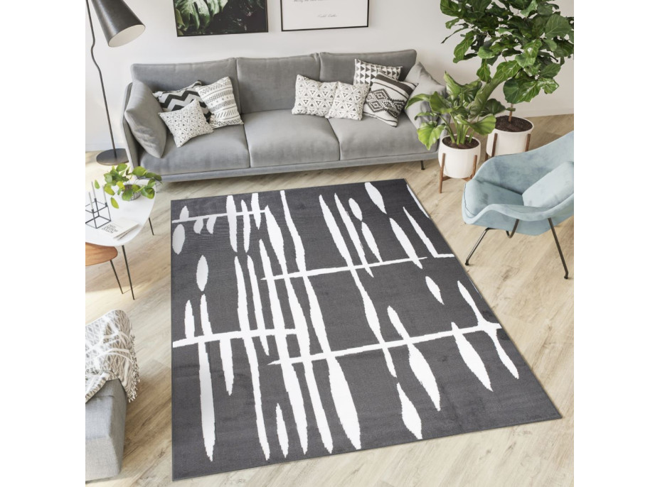 Kusový koberec TAPIS Flick - tmavě šedý