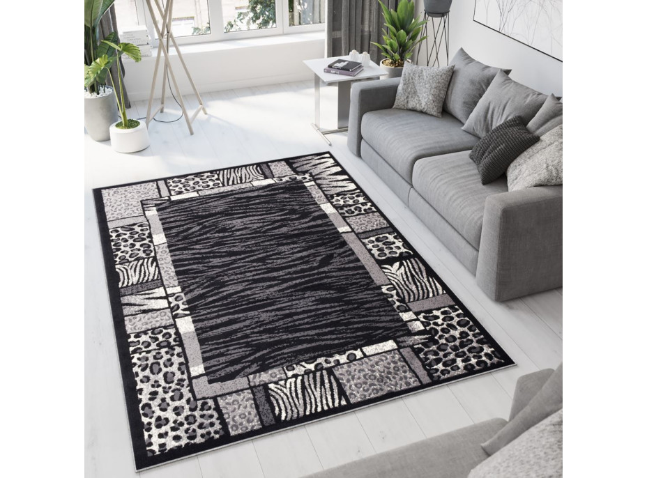 Kusový koberec TAPIS Skin - černý/šedý