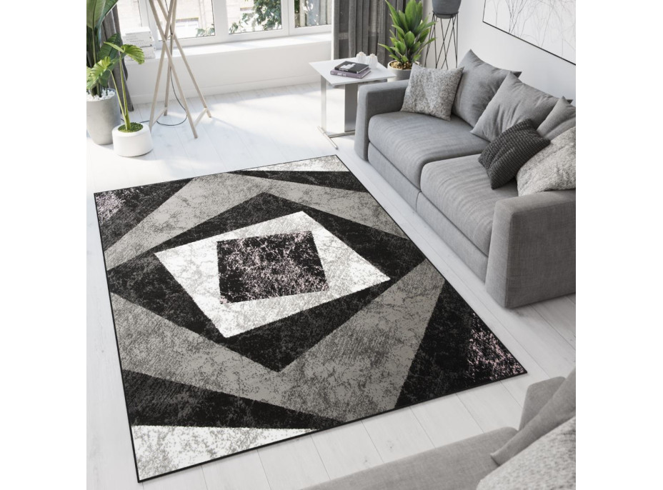 Kusový koberec TAPIS Vertigo - černý/šedý