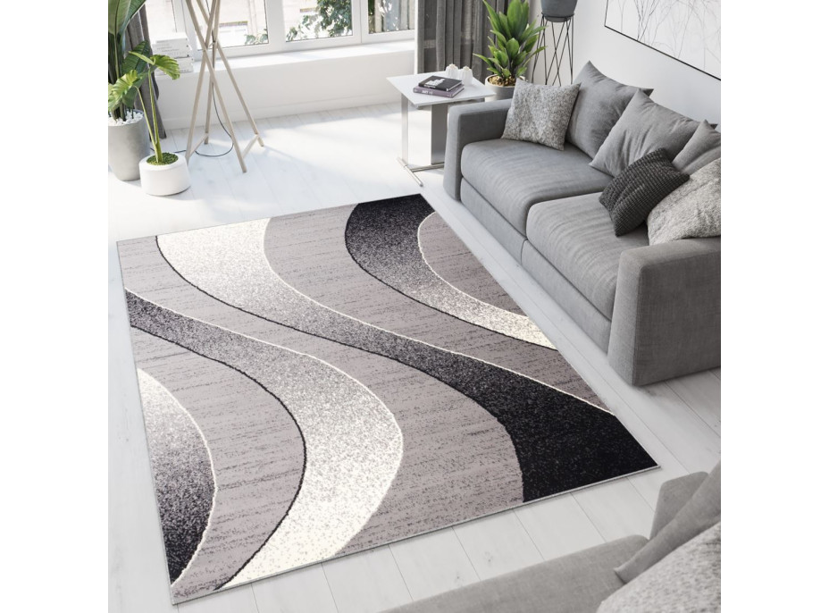 Kusový koberec TAPIS Waves - světle šedý