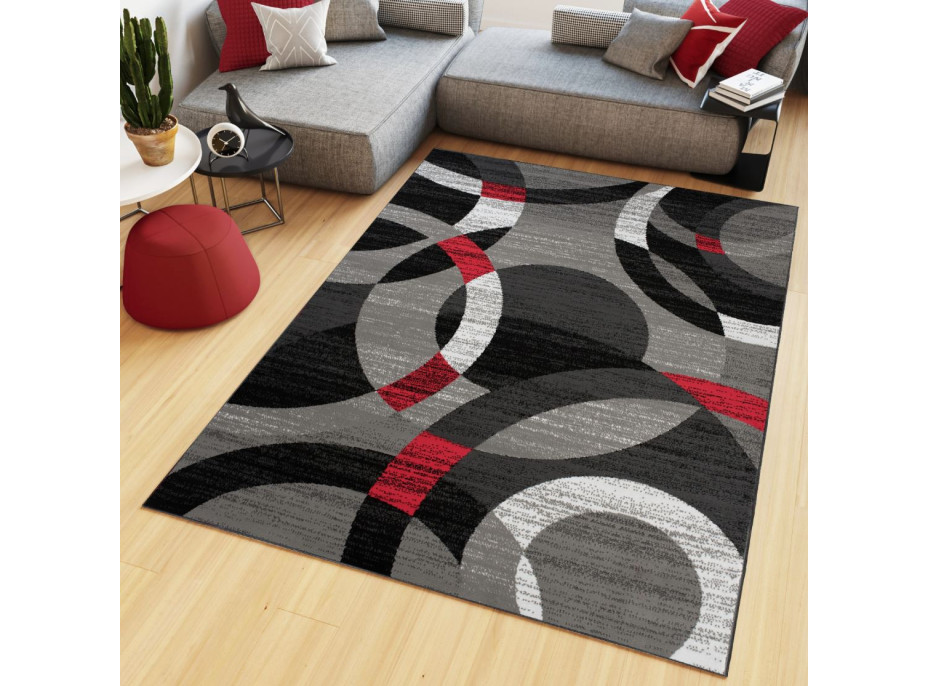 Kusový koberec MAYA Mingle - červený/šedý