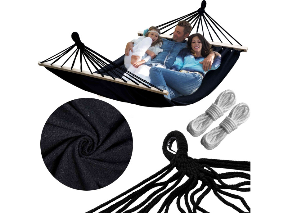 Závěsná houpací síť ULTIMATE XXL 200x150 cm - grafitová