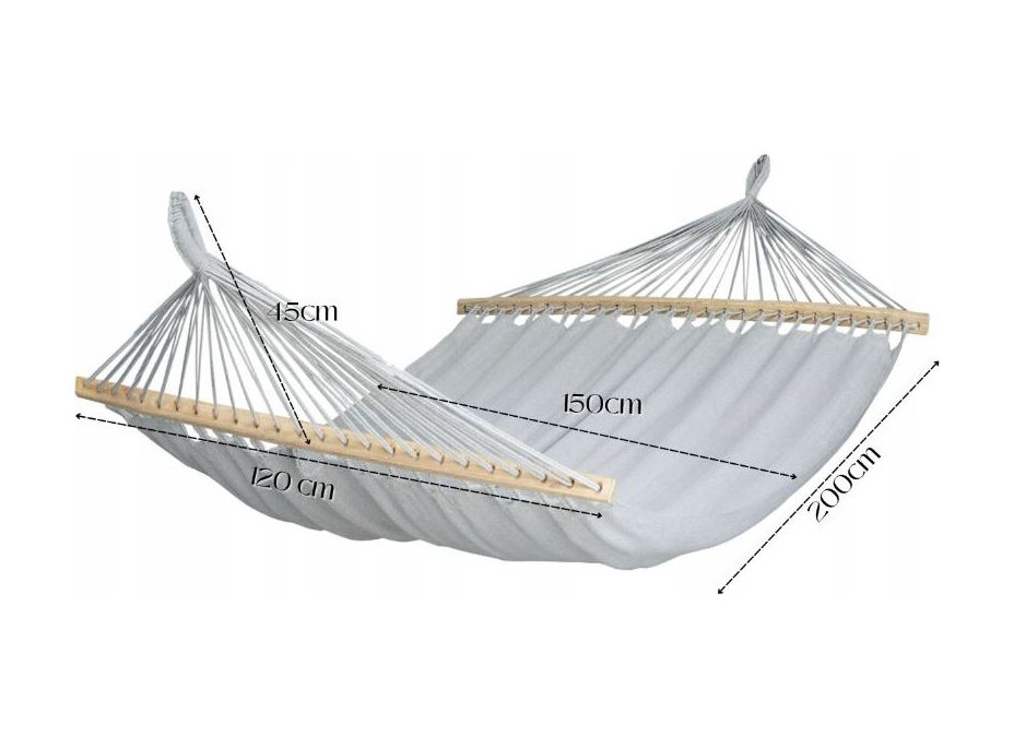 Závěsná houpací síť ULTIMATE XXL 200x150 cm - grafitová