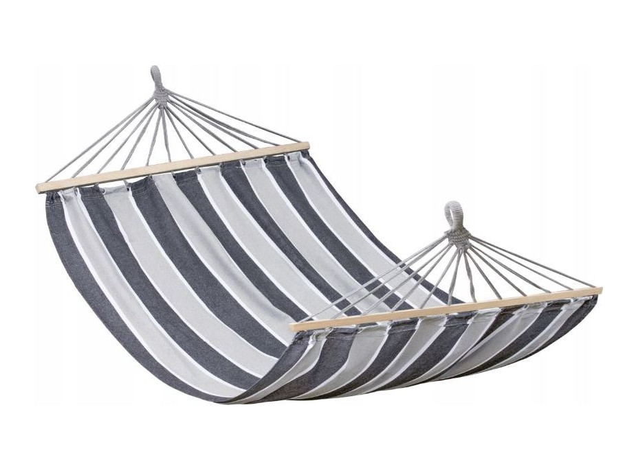 Závěsná houpací síť ULTIMATE XXL 200x150 cm - šedá s pruhy
