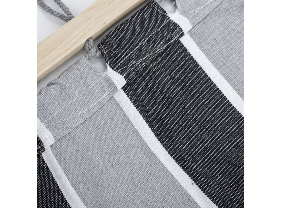 Závěsná houpací síť ULTIMATE XXL 200x150 cm - šedá s pruhy