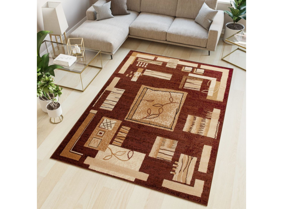 Kusový koberec ATLAS Fragment - hnědý/béžový