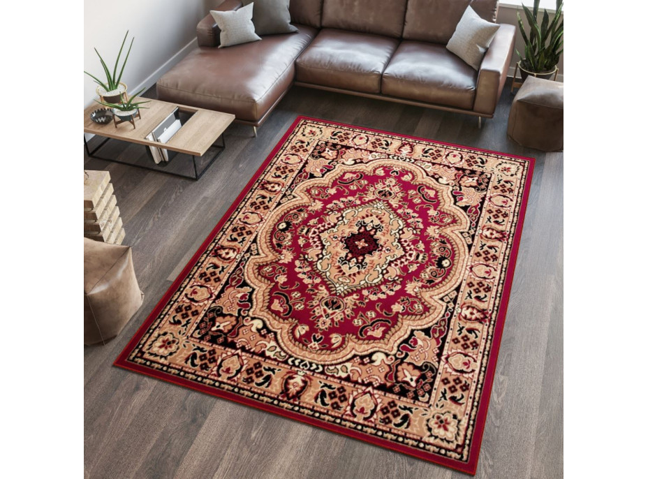 Kusový koberec ATLAS Orient - béžový/červený