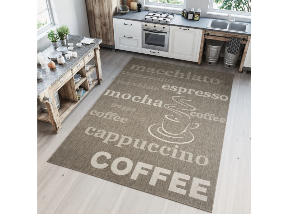 Sisalový PP koberec COFFEE - taupe/béžový