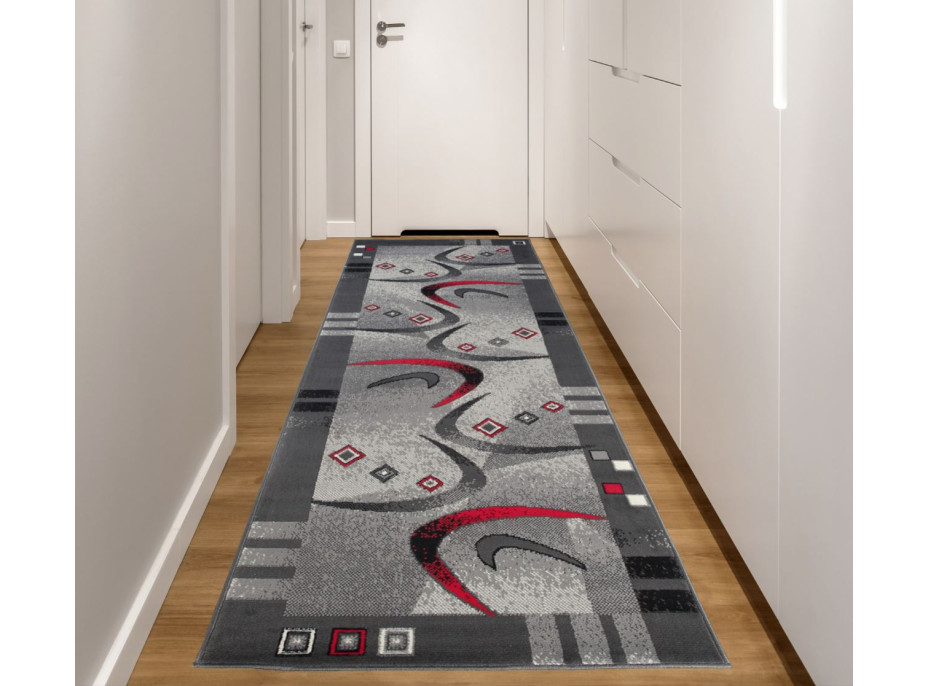 Běhoun TAPIS Modern - šedý/červený