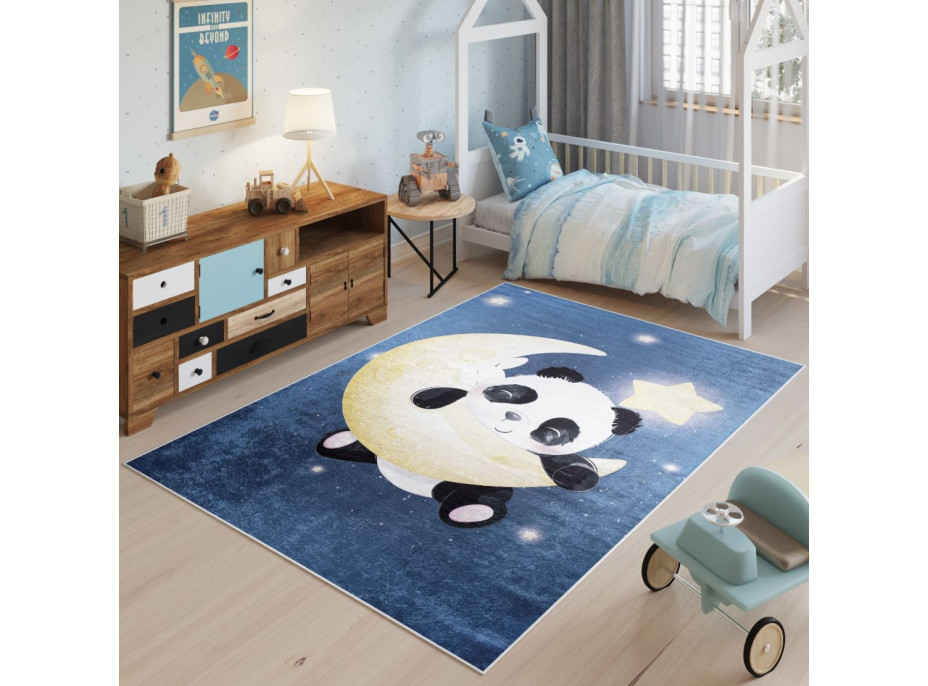 Dětský koberec EMMA - Panda na měsíci