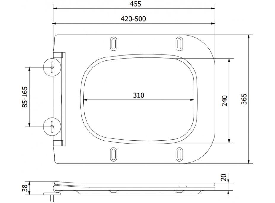 Duroplast WC sedátko MEXEN MADOX - softclose - tmavě šedé
