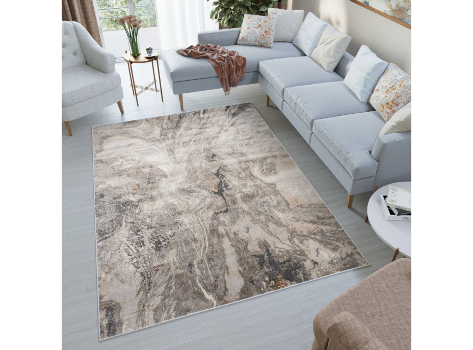 Kusový koberec FEYRUZ Marble - světle šedý/šedý