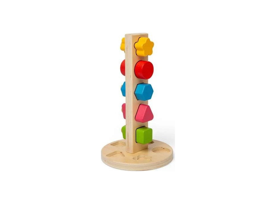 Bigjigs Toys Dřevěná věž s maticemi a šrouby
