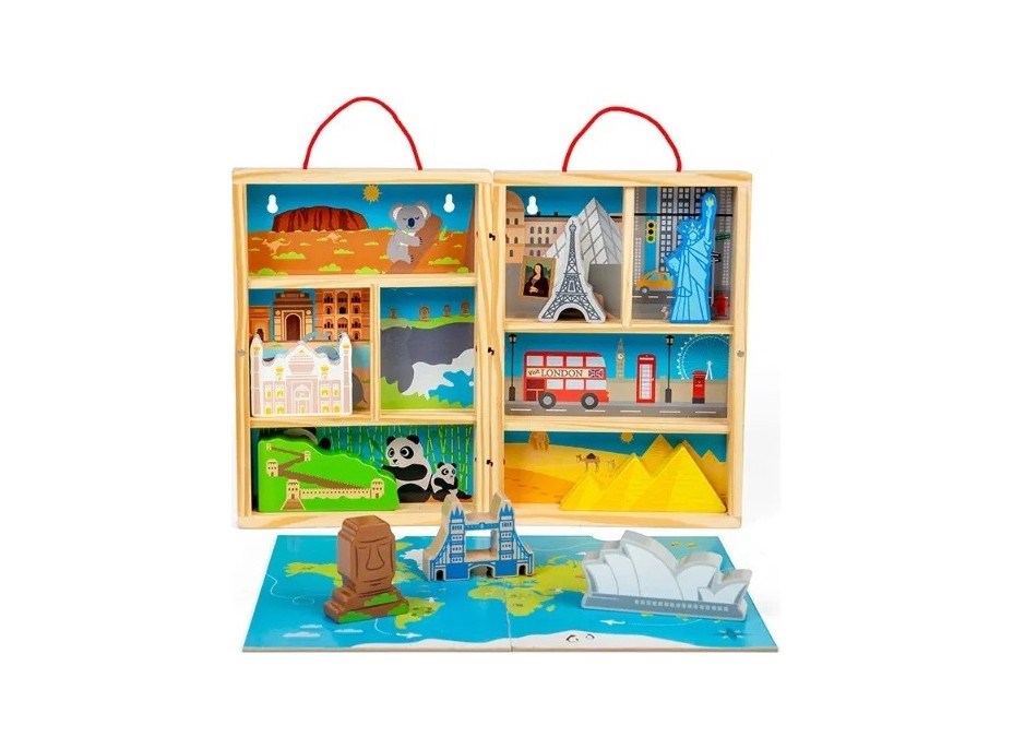 Bigjigs Toys Dřevěná cestovatelská hrací sada