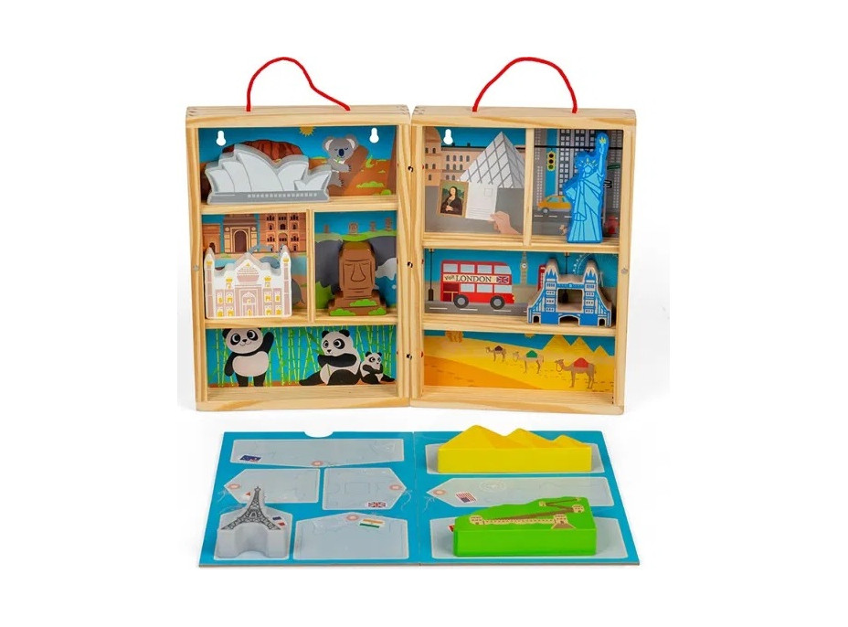 Bigjigs Toys Dřevěná cestovatelská hrací sada