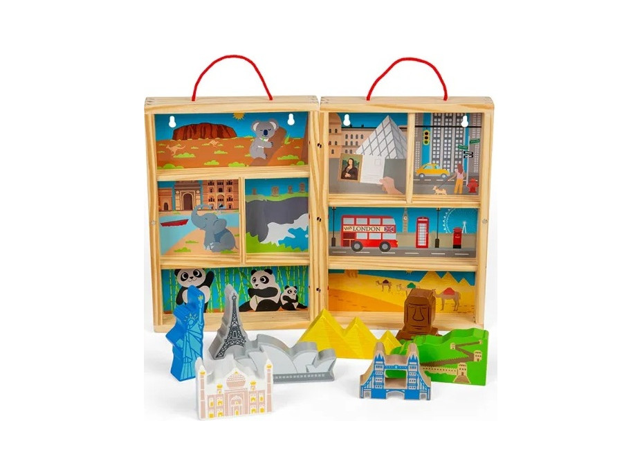 Bigjigs Toys Dřevěná cestovatelská hrací sada