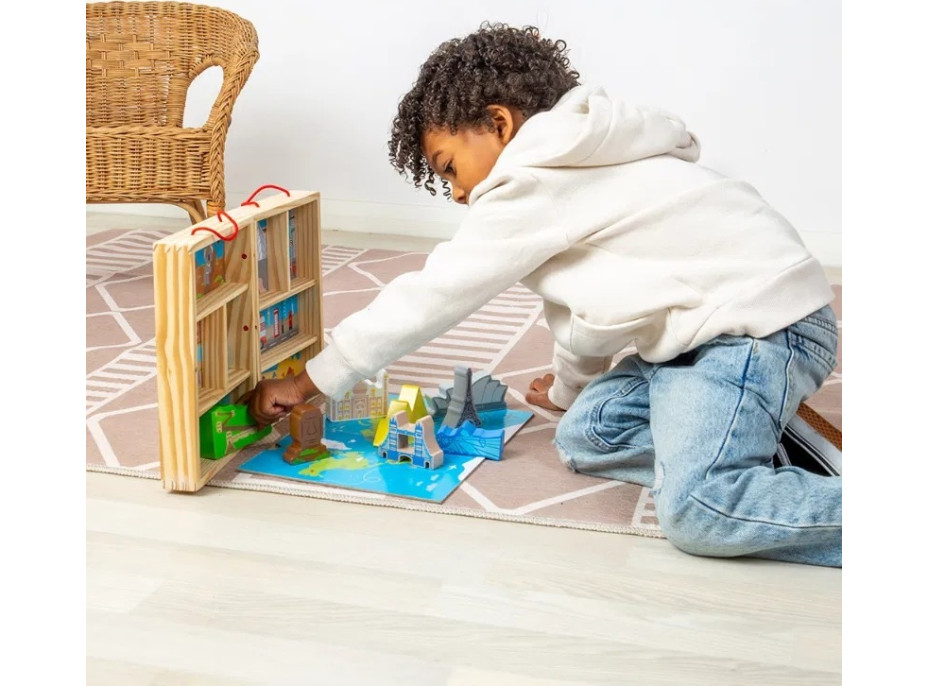 Bigjigs Toys Dřevěná cestovatelská hrací sada