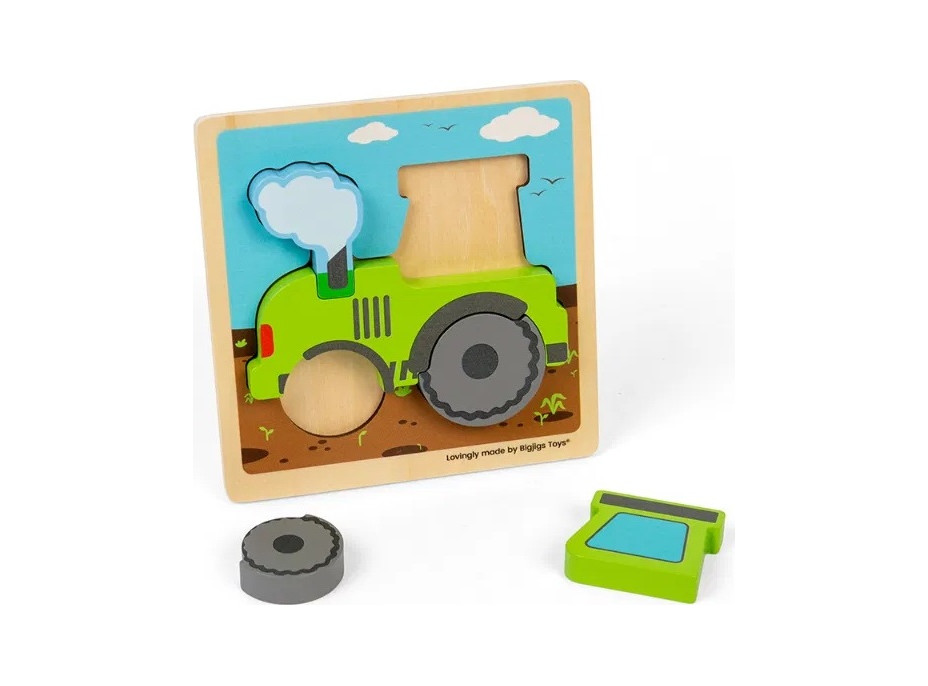 Bigjigs Toys Vkládací puzzle Traktor