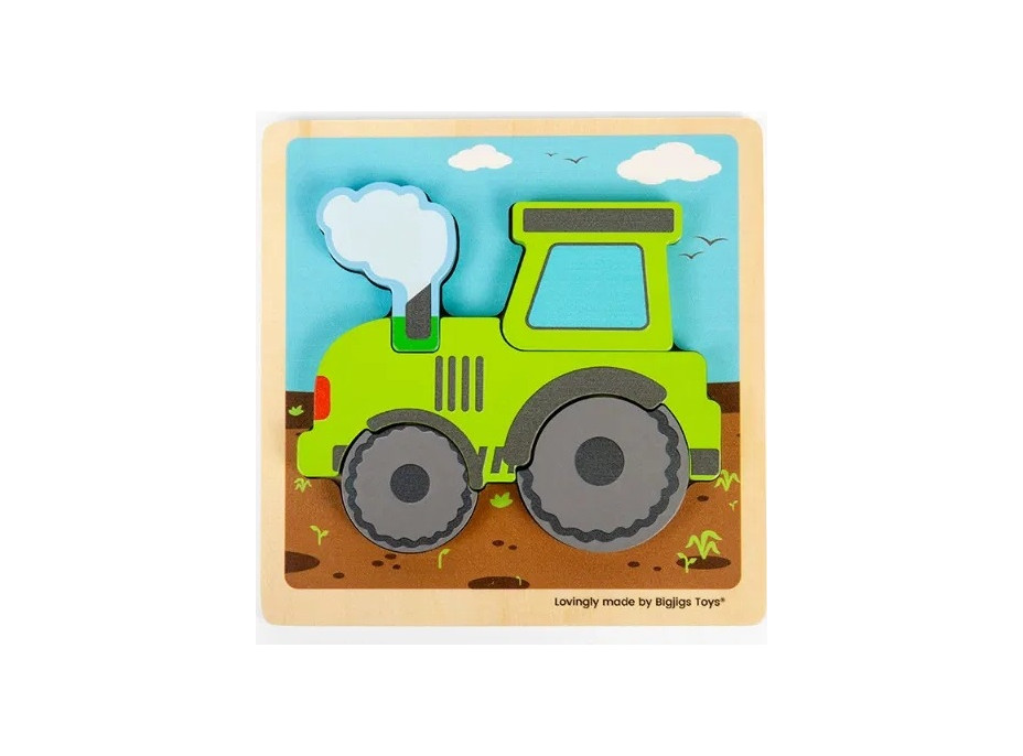 Bigjigs Toys Vkládací puzzle Traktor