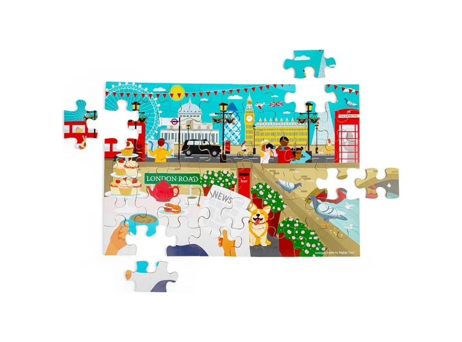 Bigjigs Toys Dřevěné podlahové puzzle Londýn