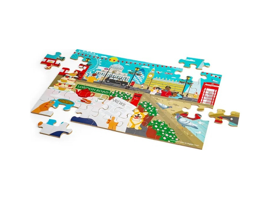 Bigjigs Toys Dřevěné podlahové puzzle Londýn