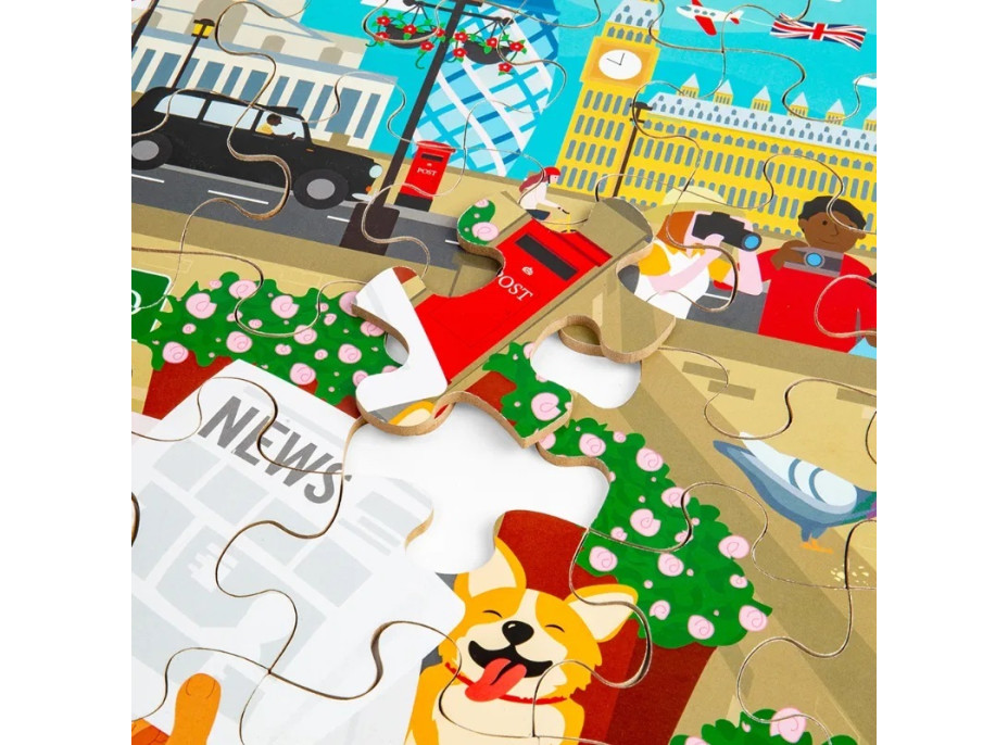 Bigjigs Toys Dřevěné podlahové puzzle Londýn