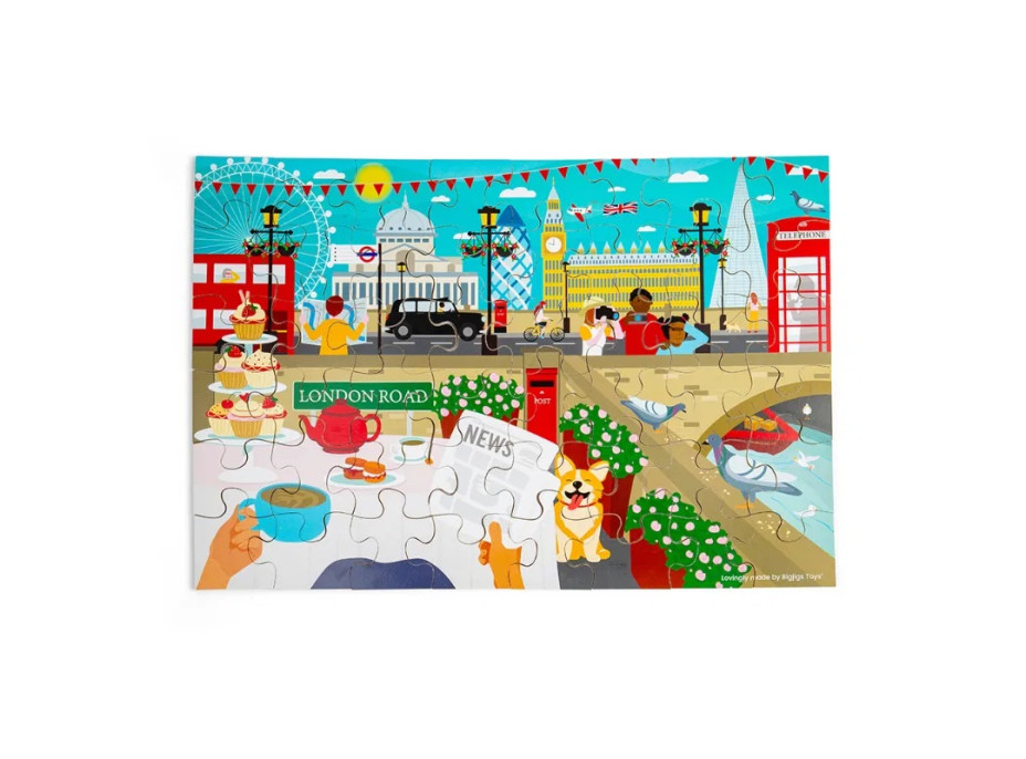 Bigjigs Toys Dřevěné podlahové puzzle Londýn
