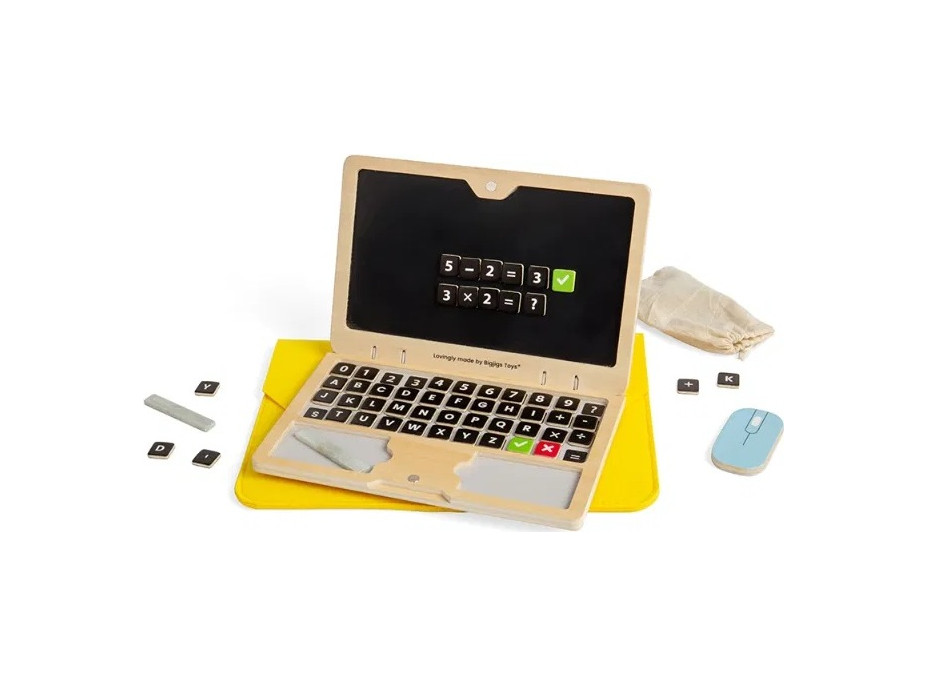 Bigjigs Toys Dřevěný magnetický notebook