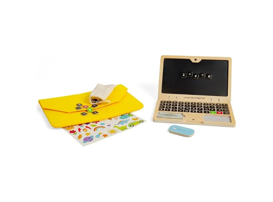 Bigjigs Toys Dřevěný magnetický notebook